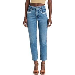 NWT Good American - Good Vintage Mid Rise Frayed Hem Denim Med Wash Jeans Size 4